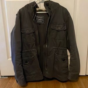 dark grey American Eagle coat.